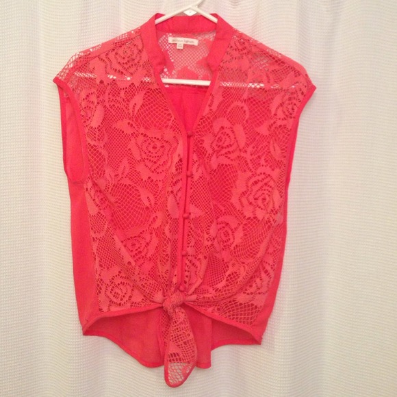 ❎HOLD❎Coral sheer top