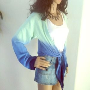 Delicate Sea Foam Blue Ombré Cardigan