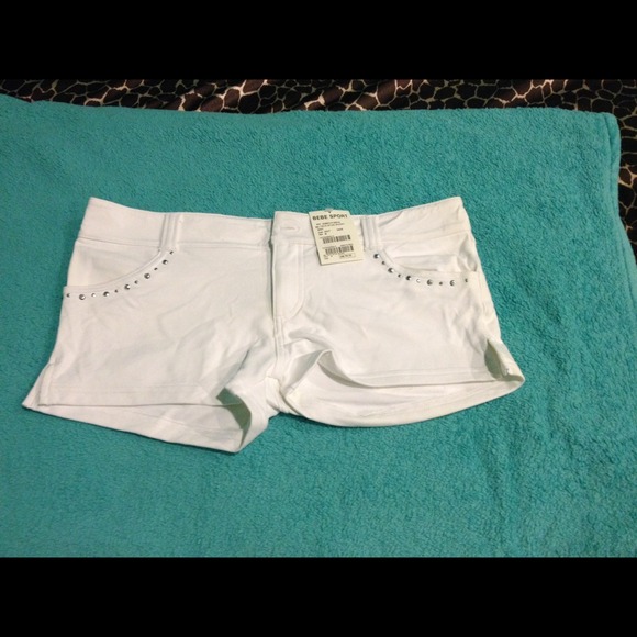 White studded Bebe sport shorts!