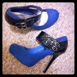 4 Inch blue high heels