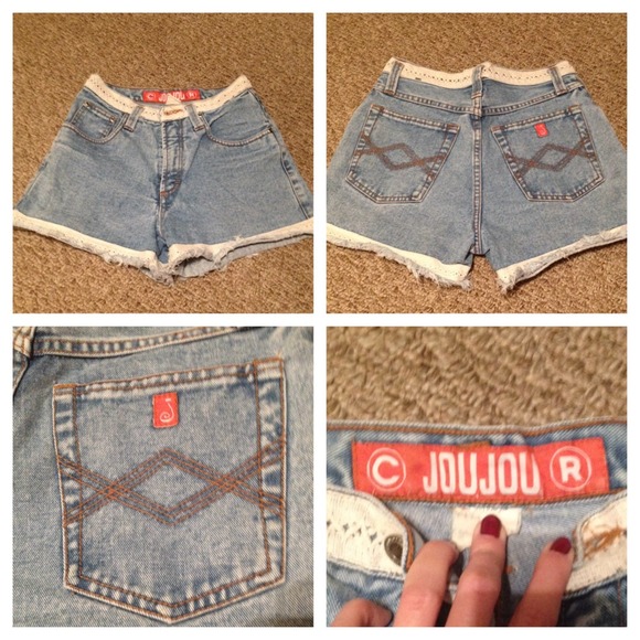 High waisted denim shorts