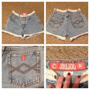 High waisted denim shorts