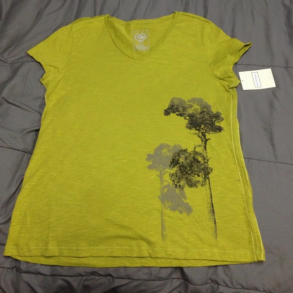 Olive shirt with trees