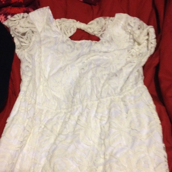 Short white lace dress