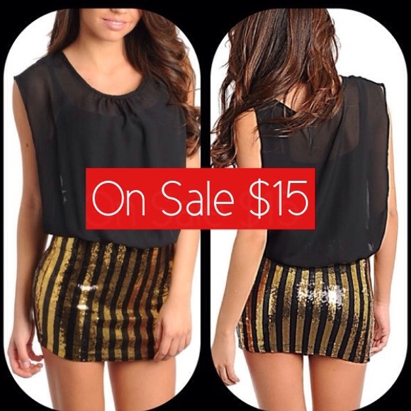 🔥 Elegant Black & Gold Dress🔥NWT