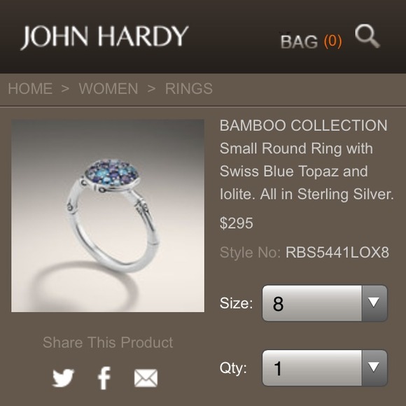 John Hardy bamboo collection ring