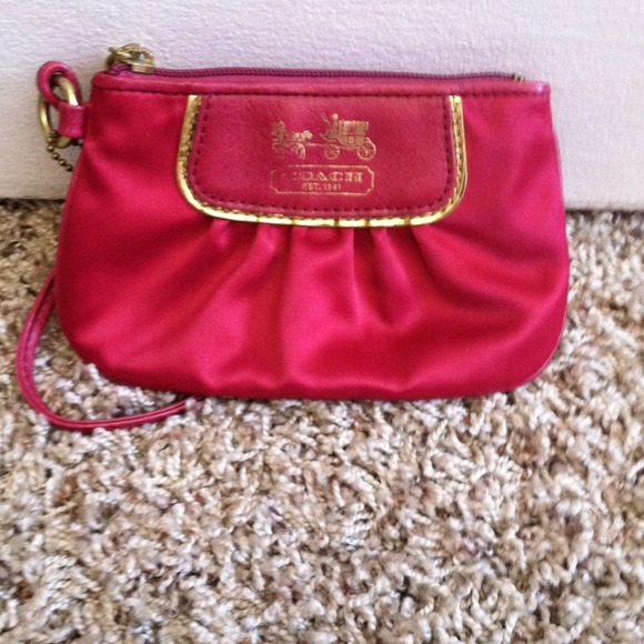 Authentic pink coach wristlet