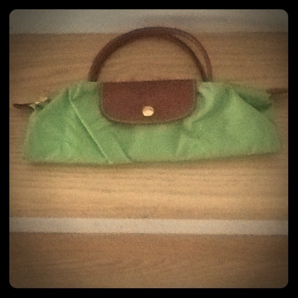 Small lime green longchamp bag
