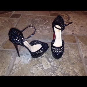 Christian Louboutin Mrs. 150 Cage Studded Peeptoe