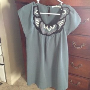 Urban outfitters teal and embroidered dress.