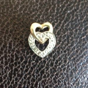 14k gold necklace pendant (two hearts)