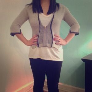 Free People crop/zip sweater