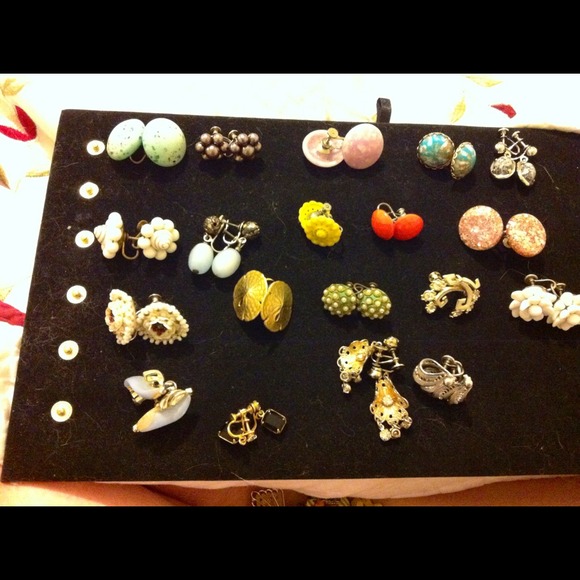Vintage earrings!!! Clip/screw on - Picture 3 of 4