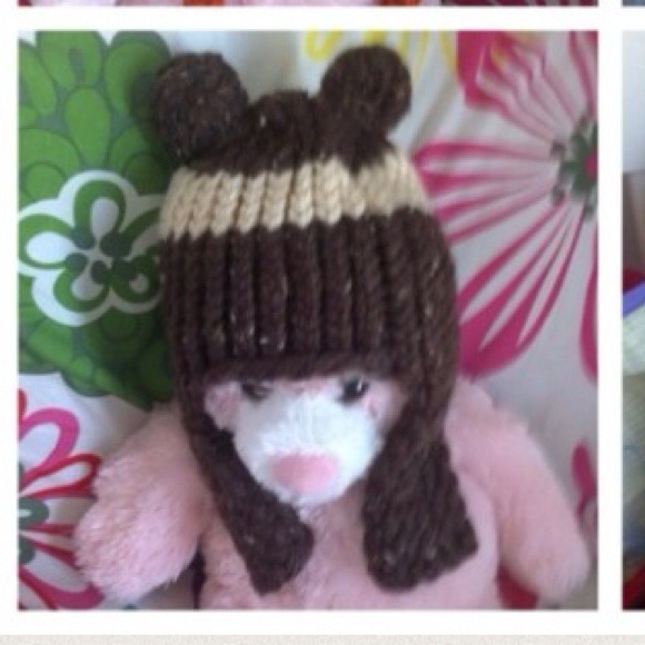 Hand made knit "teddy bear" hat - Picture 1 of 1