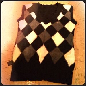Black white and grey vest