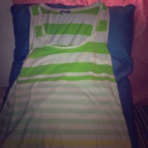 White with green stripes Express shirt
