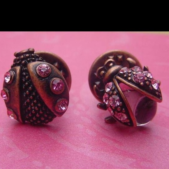 💜sold bundled 💜Vintage Copper  ladybug pins r