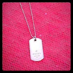 Authentic Gucci dog tag necklace