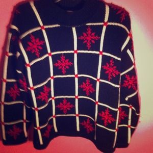 snow flake printed sweater