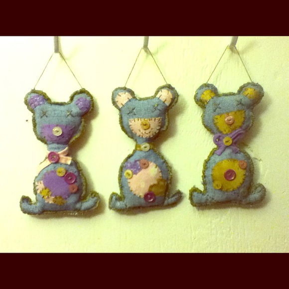 SOLD Handmade Teddy Bear Ornaments