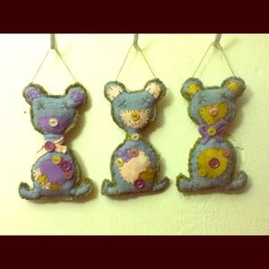 SOLD Handmade Teddy Bear Ornaments