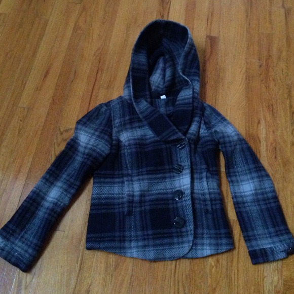 Plaid BDG Coat w/oversized Hood
