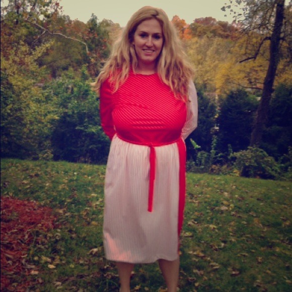 Authentic Vintage Plus Sized Pinstriped Dress