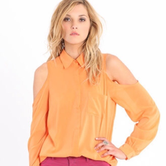 Orange Bang Open Shoulder Blouse