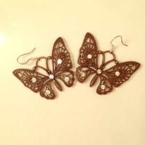 Gold Butterfly Earrings