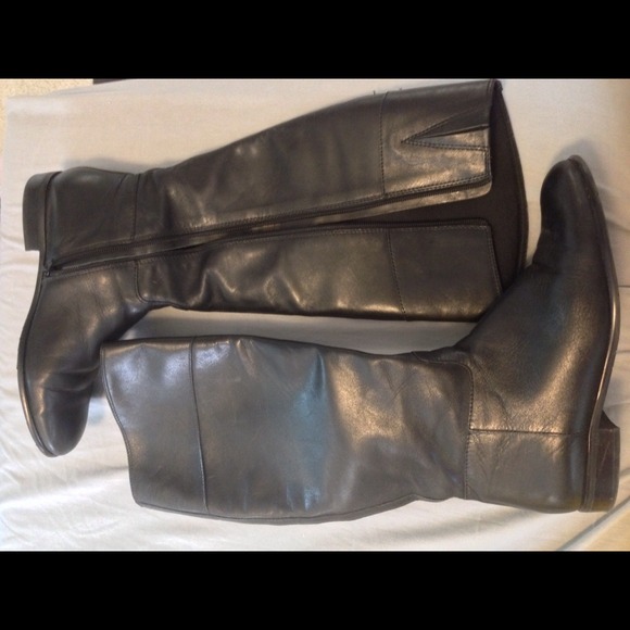 Ciao Bella black tabby leather riding boots