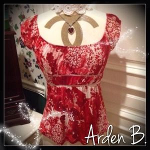 ❤️Arden B Baby-doll Peasant Style BOHO Red Top