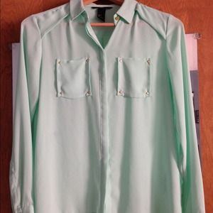 H&M Mint Green Blouse