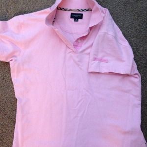 Pink Burberry Golf Polo