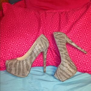 Rhinestone covered pumps
