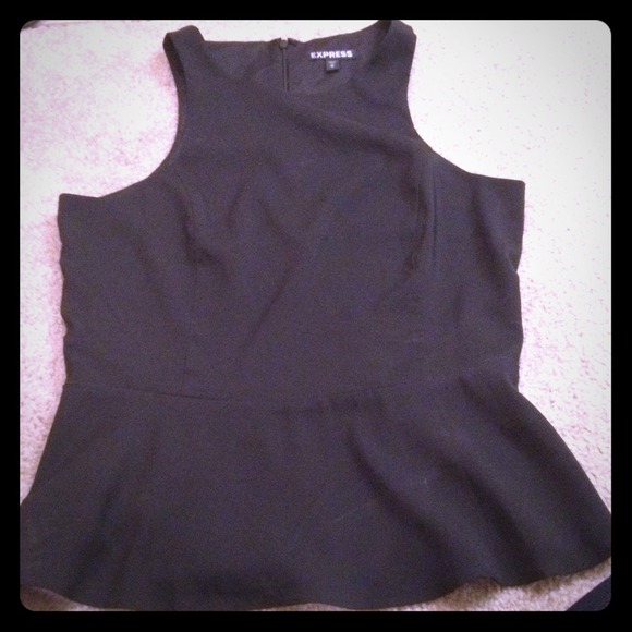 Black peplum blouse