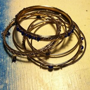 Blue and gold bangles