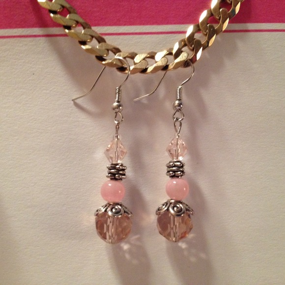 Pink Glass Bead Earrings by Dawn - Picture 1 of 1