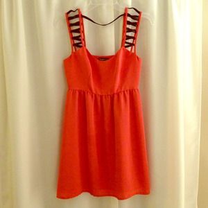 Coral party dress by Bluejuice