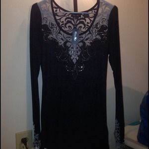 "Miss Me"Medium top grey with embellished jewels