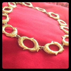 Vintage golden Givenchy fish necklace!