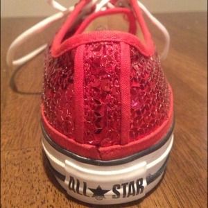 red sparkly converse
