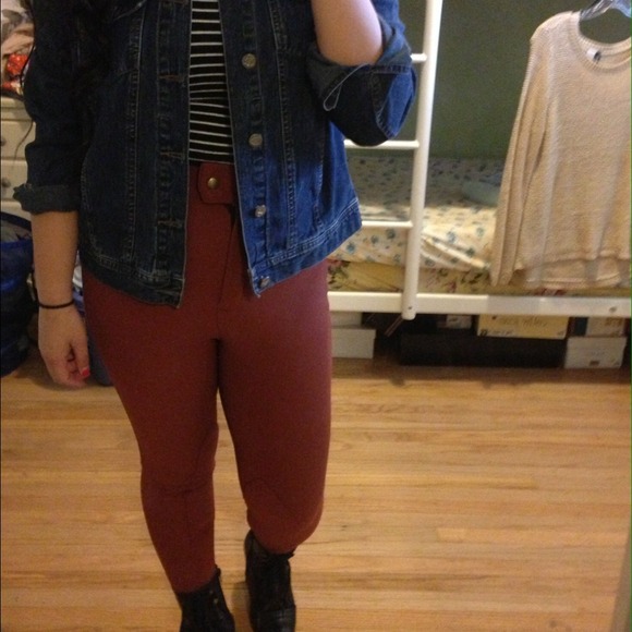 American apparel riding pants in henna
