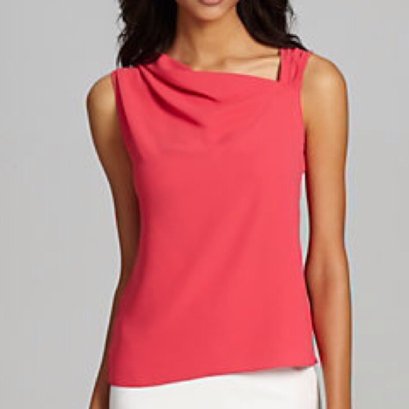 Tahari Tops - 🎉HOST PICK 🎉Pleated asymmetric neckline top