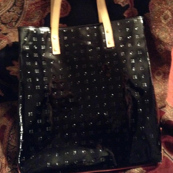 ⚡️SALE⚡️Arcadia Black Monogrammed Leather Tote