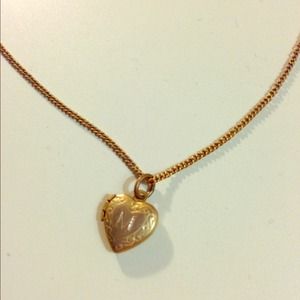 Gold M necklace locket