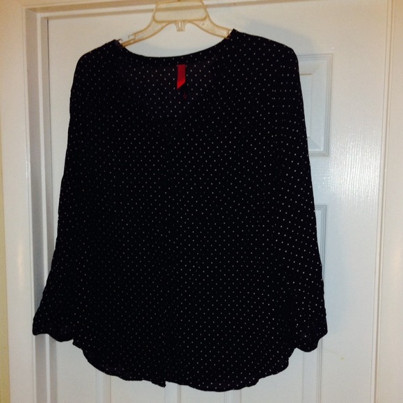 📌bundled Sheer black w/ white pika dot button up
