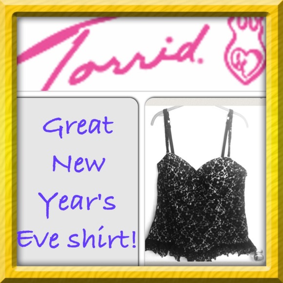 Torrid black lace corset style top