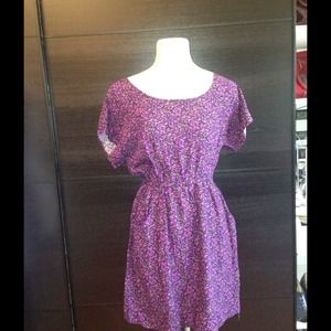 Short sleeve print cotton dress