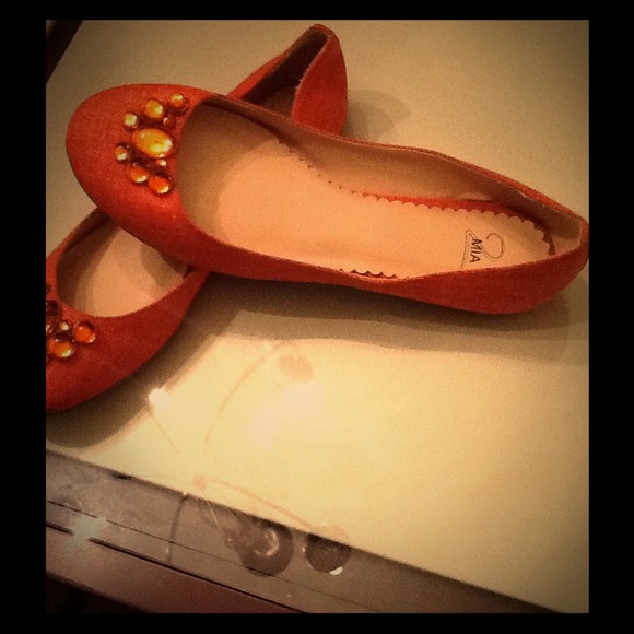💗Orange flats