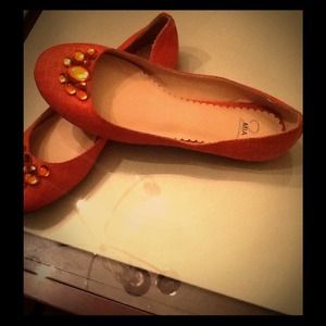 💗Orange flats